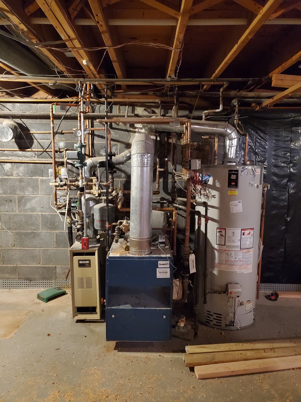 Boiler and mechanical room before the Drip 3.0 upgrade